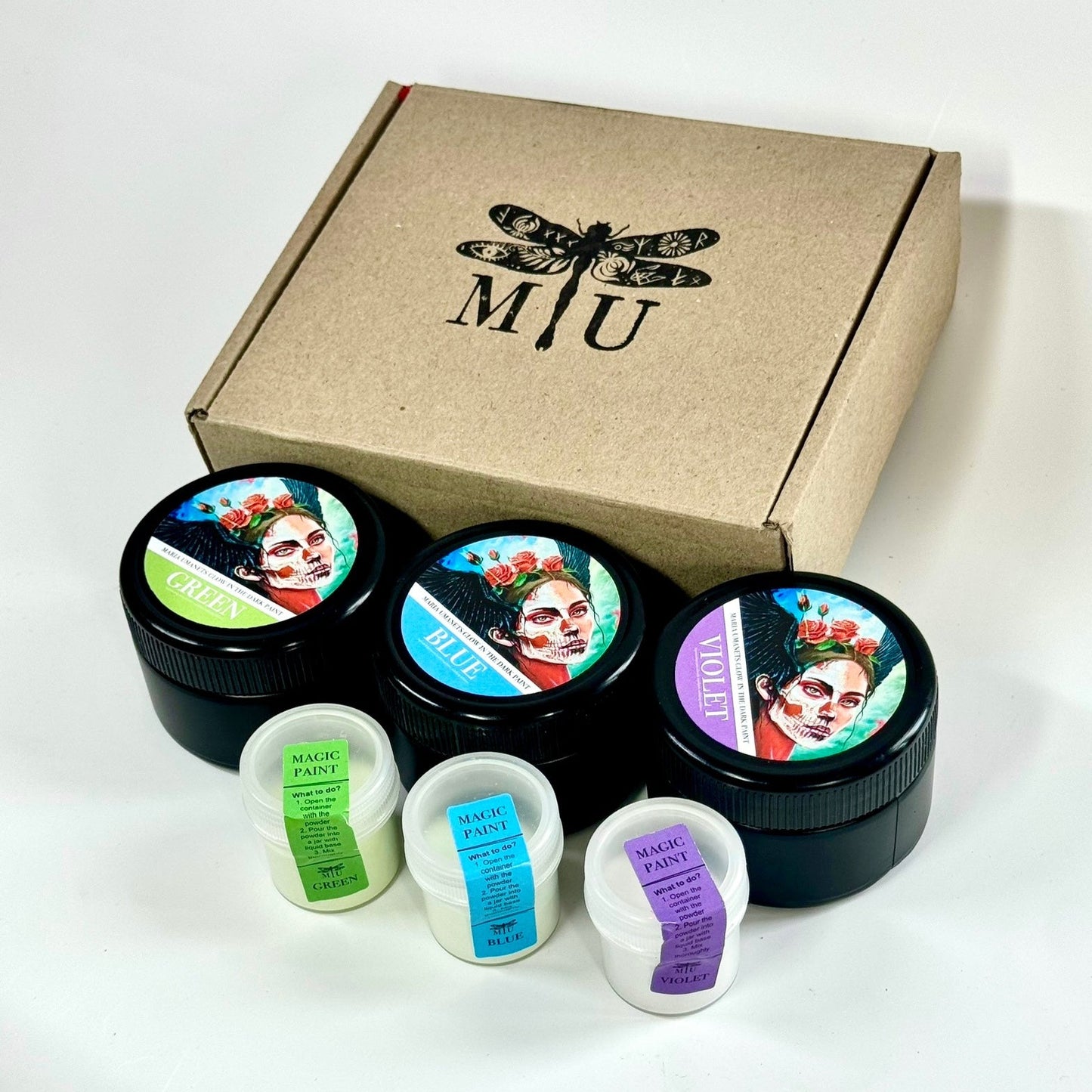 Fluorescent paint. 100 ml. 3 colors set