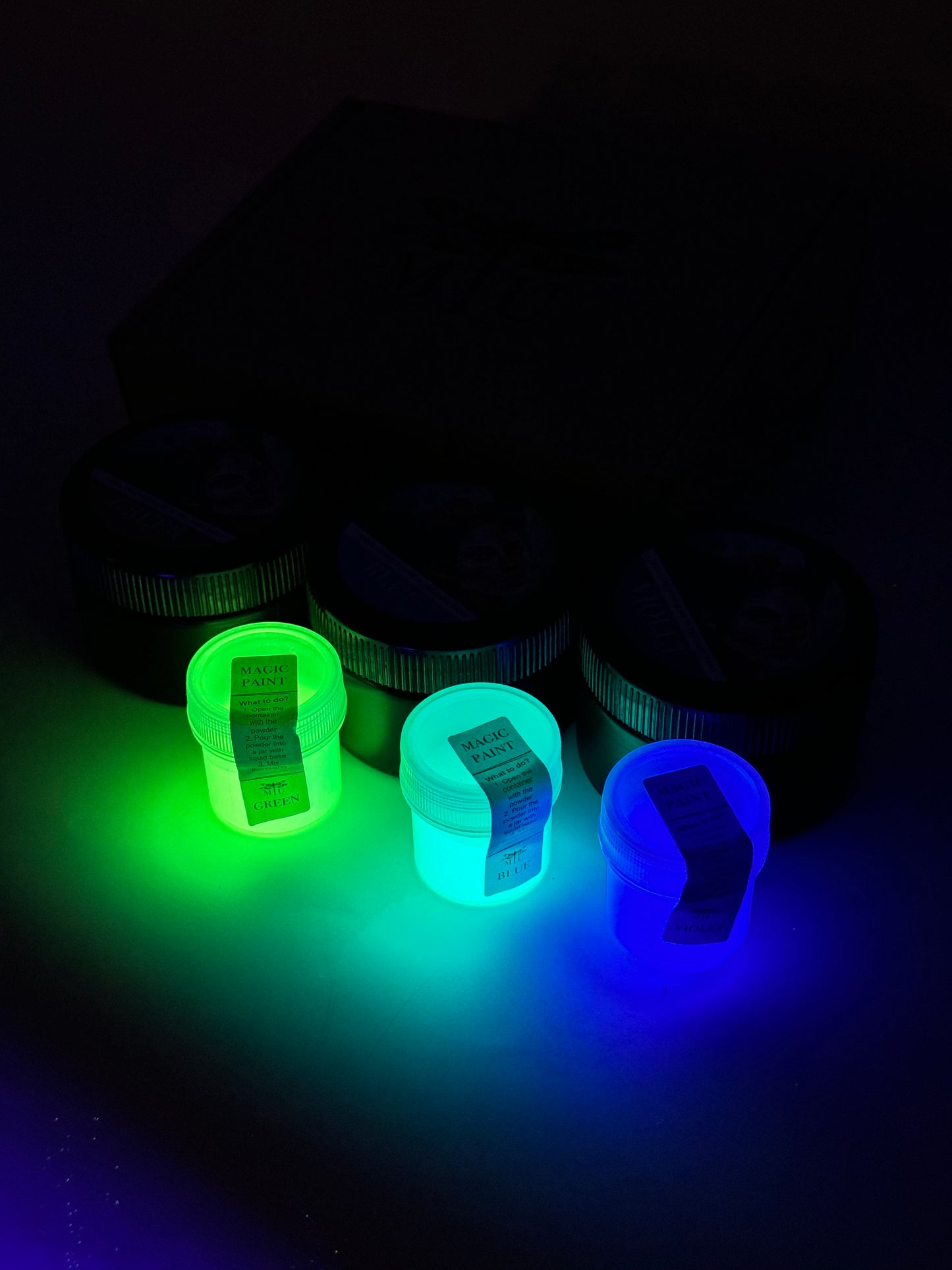 Fluorescent paint. 100 ml. 3 colors set