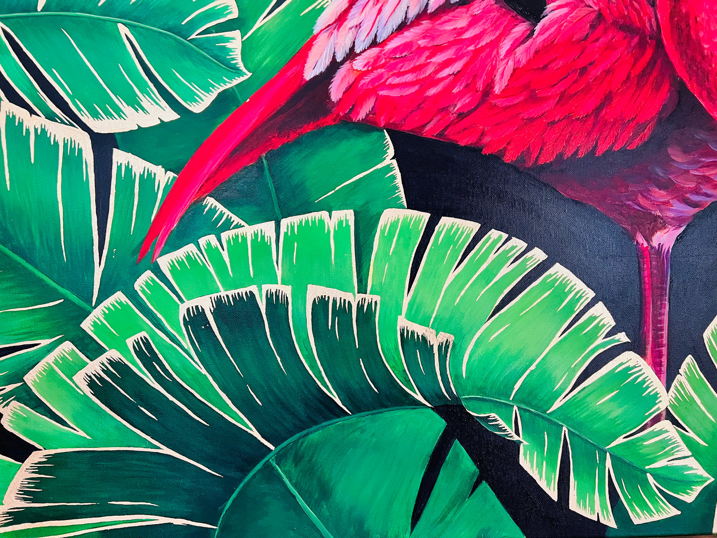 Flamingo in the rain forest
