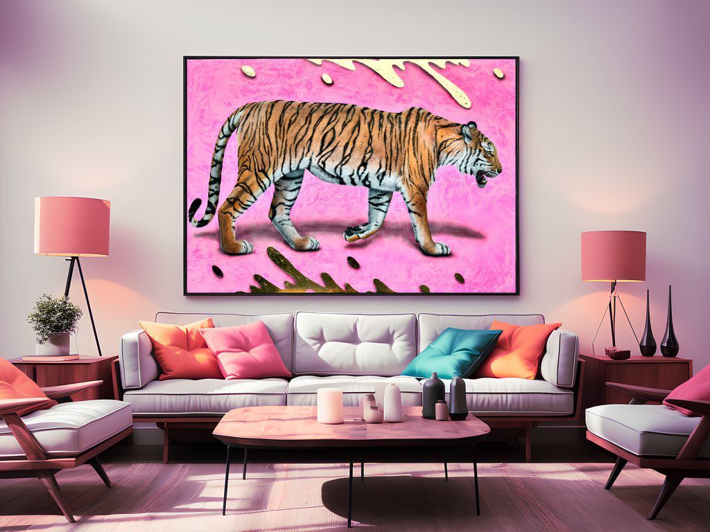 Tiger. Glow-in-the-dark painting